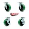Service Caster 6 Inch Green Poly on Cast Iron Swivel Caster Set with Ball Bearings 2 Brakes SCC SCC-30CS620-PUB-GB-2-TLB-2 - alternate 3